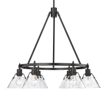 Golden 3306-6 BLK-CLR - Yep by Golden Lighting Orwell 6-light Chandelier in Matte Black and Clear Glass